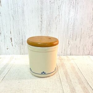 Vintage lidded crock Roseville Ohio pottery decor storage